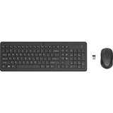 HP Combinación de teclado y ratón inalámbricos 330, Juego de escritorio negro, Completo (100%), RF inalámbrico, Negro, Ratón incluido