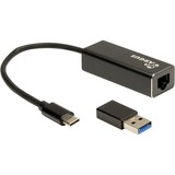 Inter-Tech Adaptador USB Argus IT-732, conector USB-C > toma RJ-45 negro