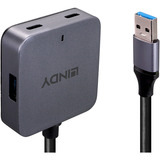 Lindy Hub USB 3.0 de 4 puertos gris/Negro