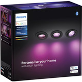 Philips Hue Foco empotrable White & Color Ambiance Centura paquete de 3, Luz de LED negro