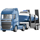 SIKU SUPER camión Volvo con barco, Automóvil de construcción 