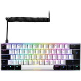 Sharkoon SGK50 S4 teclado USB QWERTY Italiano Blanco, Teclado para gaming blanco, 60%, USB, QWERTY, LED RGB, Blanco