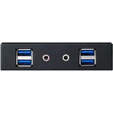 SilverStone FP32-E tarjeta y adaptador de interfaz Interno USB 3.2 Gen 1 (3.1 Gen 1), Panel frontal negro, Paralelo, USB 3.2 Gen 1 (3.1 Gen 1), Audio in, Auoio out, Negro, 101,6 mm, 120 mm