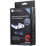 SilverStone FP32-E tarjeta y adaptador de interfaz Interno USB 3.2 Gen 1 (3.1 Gen 1), Panel frontal negro, Paralelo, USB 3.2 Gen 1 (3.1 Gen 1), Audio in, Auoio out, Negro, 101,6 mm, 120 mm