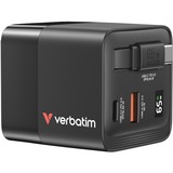 Verbatim GaN Charger 65W Universal Negro Corriente alterna Carga rápida Interior, Cargador negro, Interior, Corriente alterna, 20 V, 0,8 m, Negro