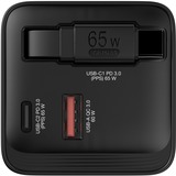 Verbatim GaN Charger 65W Universal Negro Corriente alterna Carga rápida Interior, Cargador negro, Interior, Corriente alterna, 20 V, 0,8 m, Negro
