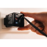 Verbatim GaN Charger 65W Universal Negro Corriente alterna Carga rápida Interior, Cargador negro, Interior, Corriente alterna, 20 V, 0,8 m, Negro
