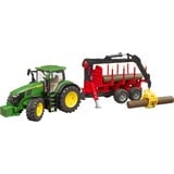 bruder John Deere 7R 350 con remolque de arrastre, Automóvil de construcción verde/Rojo