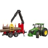 bruder John Deere 7R 350 con remolque de arrastre, Automóvil de construcción verde/Rojo