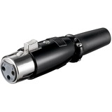 goobay 11680 conector XLR (3-pin) Negro, Embrague negro, XLR (3-pin), Negro, Hembra, Derecho, Cloruro de polivinilo (PVC), Zinc, Oro