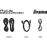 iiyama G-MASTER GB2445HSU-B2 LED display 58,4 cm (23") 1920 x 1080 Pixeles Full HD Negro, Monitor de gaming negro (mate), 58,4 cm (23"), 1920 x 1080 Pixeles, Full HD, LED, 1 ms, Negro