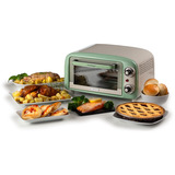 Ariete 3919/04 10 L 800 W Verde Parrilla, Mini horno blanco/Verde claro, 10 L, Verde, Independiente, Giratorio, 90 - 230 °C, Mecánico