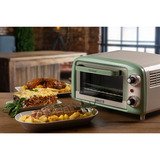 Ariete 3919/04 10 L 800 W Verde Parrilla, Mini horno blanco/Verde claro, 10 L, Verde, Independiente, Giratorio, 90 - 230 °C, Mecánico
