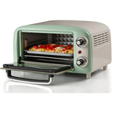 Ariete 3919/04 10 L 800 W Verde Parrilla, Mini horno blanco/Verde claro, 10 L, Verde, Independiente, Giratorio, 90 - 230 °C, Mecánico