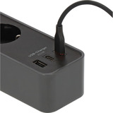Brennenstuhl Regleta Ecolor 4 tomas con 2x USB-C, 1x USB-A negro/Antracita