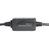 Digitus Cable de extensión USB 2.0 activo, 20 metros, Cable alargador negro