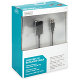 Digitus Cable de extensión USB 2.0 activo, 20 metros, Cable alargador negro