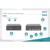 Digitus Conmutador KVM HDMI 4x 1, Switch KVM negro