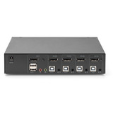 Digitus KVM Switch DisplayPort 4x1, Switch KVM negro