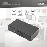 Digitus KVM Switch DisplayPort 4x1, Switch KVM negro