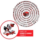 EINHELL TE-MS 18/210 Li-Solo 3000 RPM, Sierras de corte a inglete y a bisel rojo/Negro, 3000 RPM, 104,2 dB, 91,2 dB, 3 dB, Batería, Ión de litio
