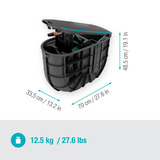 GARDENA Caja de manguera Undercover RollUp M, 20 metros, Soporte para manguera negro/Turquesa