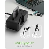 ICY BOX IB-2924MSCL-C31 USB 3.2 Gen 2 (3.1 Gen 1) Type-C Negro, Estación de acoplamiento negro, Unidad de disco duro, SSD, M.2, SATA, 2.5,3.5,M.2, USB 3.2 Gen 2 (3.1 Gen 1) Type-C, Negro, Aluminio, Plástico