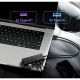 ICY BOX IB-HUB1436-CPD Alámbrico USB 3.2 Gen 2 (3.1 Gen 2) Type-A Negro, Hub USB negro, Alámbrico, USB 3.2 Gen 2 (3.1 Gen 2) Type-A, 100 W, Negro, 10 Gbit/s, Aluminio