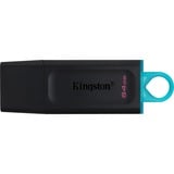 Kingston DataTraveler Unidad Flash USB 3.2 Exodia, Lápiz USB negro/Turquesa, 64 GB, USB tipo A, 3.2 Gen 1 (3.1 Gen 1), Tapa, 11 g, Negro, Turquesa
