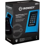 Kingston IronKey 960GB Vault Privacy 80 XTS-AES 256-bit SSD externo cifrado, Unidad de estado sólido azul/Negro, 960 GB, USB Tipo C, 3.2 Gen 1 (3.1 Gen 1), 250 MB/s, Protección mediante contraseña, Azul