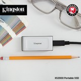 Kingston XS2000 500 GB Negro, Plata, Unidad de estado sólido plateado/Negro, 500 GB, USB Tipo C, 3.2 Gen 2 (3.1 Gen 2), 2000 MB/s, Negro, Plata