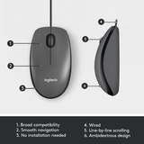 Logitech M100, Ratón negro