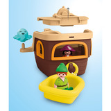 PLAYMOBIL Junior & Disney: Barco pirata de Peter Pan con diversión de agua, Juegos de construcción 