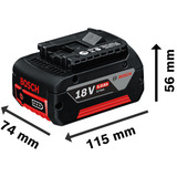 Bosch Set profesional 18V, 5 herramientas (GBH 18V-26, GSB 18V-65, GSA 18V-LI, GWS 18V-11, GLI 18V-1200 C), Kit de herramientas azul