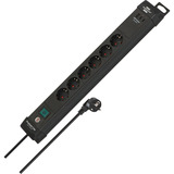 Brennenstuhl Regleta Premium-Line de 6 tomas con 2x USB-C PD, 1x USB-A negro