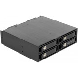 DeLOCK 47235 panel bahía disco duro 13,3 cm (5.25") Bandeja para disco duro Negro, Bastidor de instalación negro, 13,3 cm (5.25"), Bandeja para disco duro, NVMe, 2.5", Negro, Aluminio