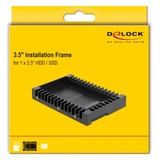 DeLOCK Installation Frame for 2.5″ SATA drive 8,89 cm (3.5") Bandeja para disco duro Negro, Bastidor de instalación negro, 8,89 cm (3.5"), Bandeja para disco duro, 2.5", Serial ATA III, Negro, Plástico