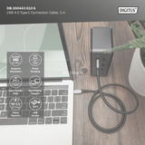 Digitus Cable USB4 Gen 3x2, conector USB-C > conector USB-C, 40 Gbit/s negro/Gris
