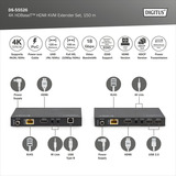 Digitus Set extensor KVM HDMI 4K HDBaseT 2.0, Alargador de HDMI negro