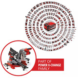 EINHELL Sierra de inglete y corte con tracción a batería TE-SM 36/8 L Li-Solo, 36 Voltios (2x18V), Sierras de corte a inglete y a bisel rojo