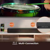 Hisense HS1000 Negro 2.0 canales 120 W, Barra de sonido negro, 2.0 canales, 120 W, DTS Virtual:X, Dolby Audio, Dolby Digital Plus, Negro, Alámbrico, 100-240 V