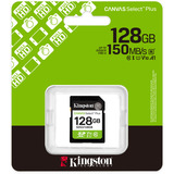 Kingston 128 GB SDXC Canvas Select Plus Gen3 150 MB/s C10 UHS-I U1 V10, Tarjeta de memoria 128 GB, SD, Clase 10, UHS-I, 150 MB/s, Class 1 (U1)