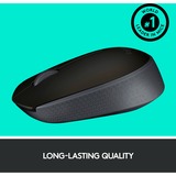 Logitech M171 Black-K ratón Ambidextro RF inalámbrico Óptico 1000 DPI negro/Gris, Ambidextro, Óptico, RF inalámbrico, 1000 DPI, Negro