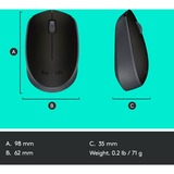 Logitech M171 Black-K ratón Ambidextro RF inalámbrico Óptico 1000 DPI negro/Gris, Ambidextro, Óptico, RF inalámbrico, 1000 DPI, Negro