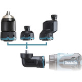Makita Taladro atornillador a batería con sistema de cabezal intercambiable DDF491Z, 18 Voltios, Taladro/destornillador azul/Negro