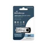 MediaRange 64GB USB 2.0 unidad flash USB USB Type-A / Micro-USB Negro, Plata, Lápiz USB negro/Plateado, 64 GB, USB Type-A / Micro-USB, 2.0, 13 MB/s, Girar, Negro, Plata