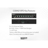 Netgear GSM4210PD Gestionado L2/L3 Gigabit Ethernet (10/100/1000) Energía sobre Ethernet (PoE) Negro, Interruptor/Conmutador Gestionado, L2/L3, Gigabit Ethernet (10/100/1000), Bidireccional completo (Full duplex), Energía sobre Ethernet (PoE), Montaje en rack