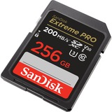 SanDisk Extreme PRO 256 GB SDXC UHS-I Clase 10, Tarjeta de memoria negro, 256 GB, SDXC, Clase 10, UHS-I, 200 MB/s, 90 MB/s