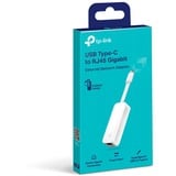 TP-Link UE300C adaptador y tarjeta de red Ethernet 1000 Mbit/s, Adaptador de red Alámbrico, USB, Ethernet, 1000 Mbit/s, Blanco
