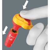 Wera 8007 A VDE Carraca Zyklop, 1/4" rojo/Amarillo